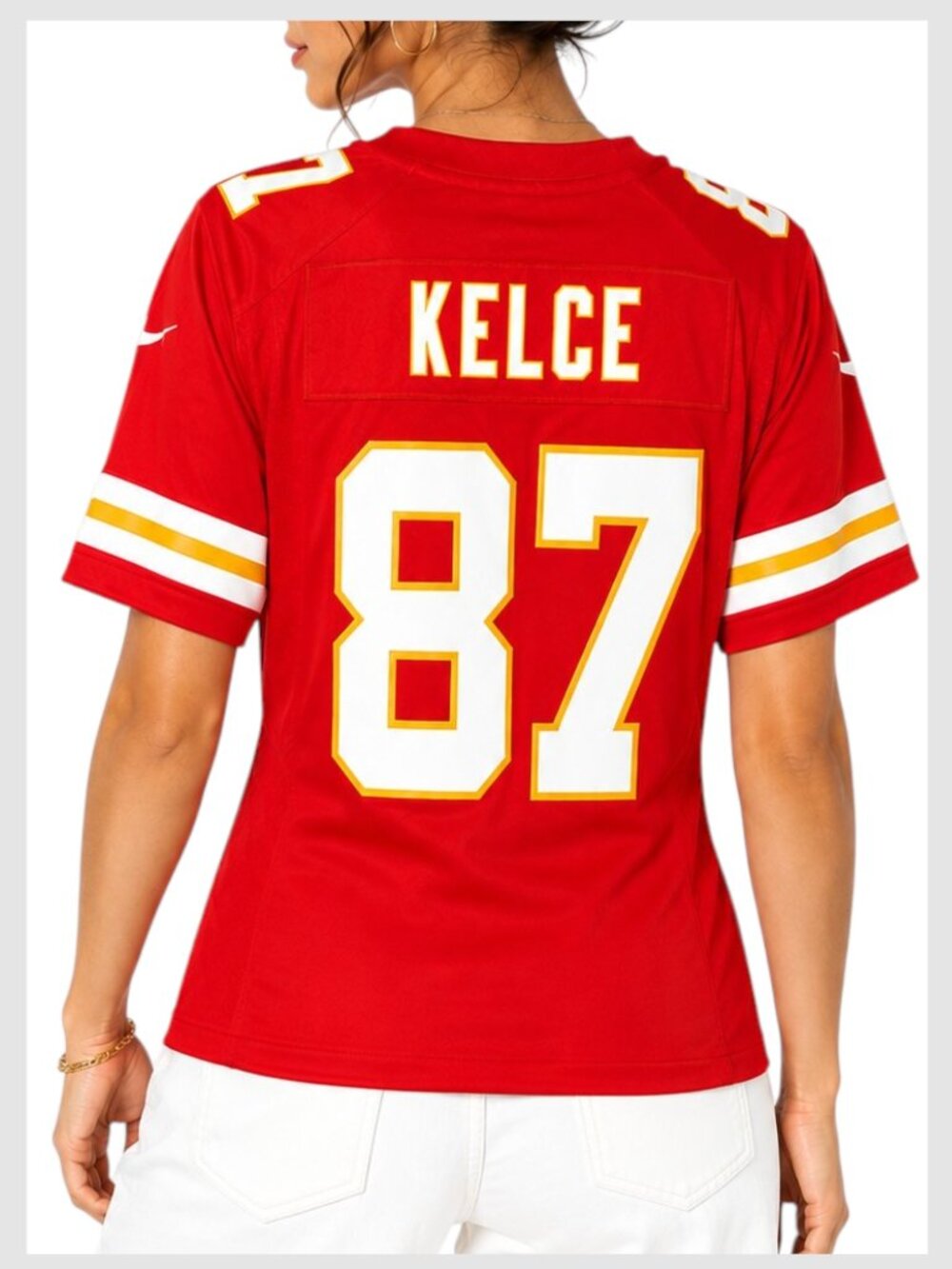 Nike Travis Kelce 87 Kansas City Chiefs Red Game Jersey S